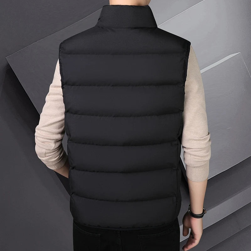 2024 NEW Casual Down Cotton Men'S Spring And Autumn And Winter Korean Version Trend Wear A Vest Warm Shoulder Coat Boy