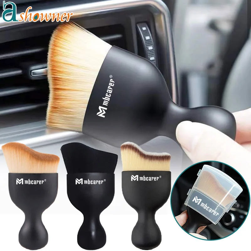 Car Interior Cleaning Brush Center Console Clean Tool Air Outlet Cleaning Soft Brush with Shell Car Crevice Dust Removal Brush