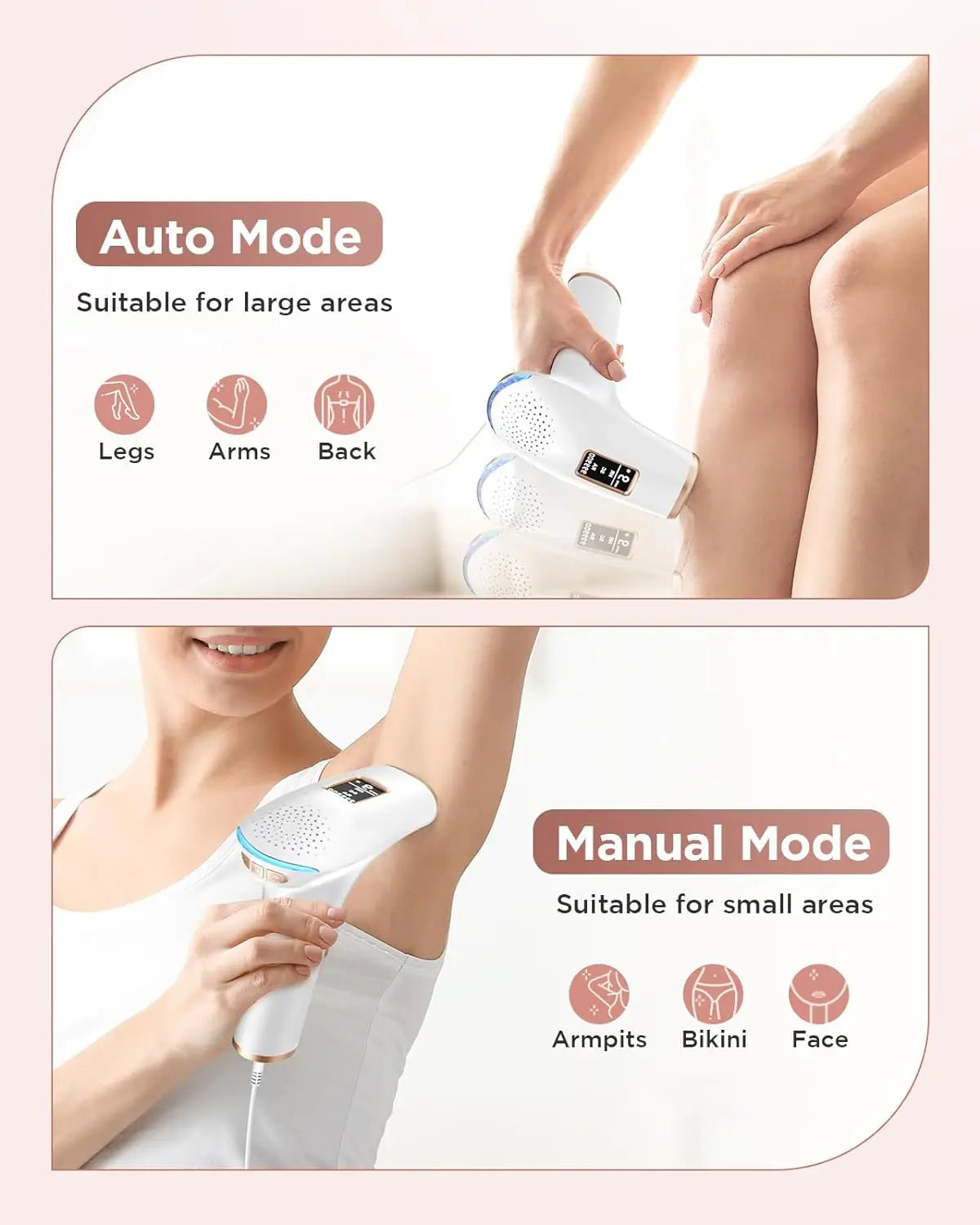 IPL Hair Removal Device 999900 Flashes Laser Auto Manual Dual Mode