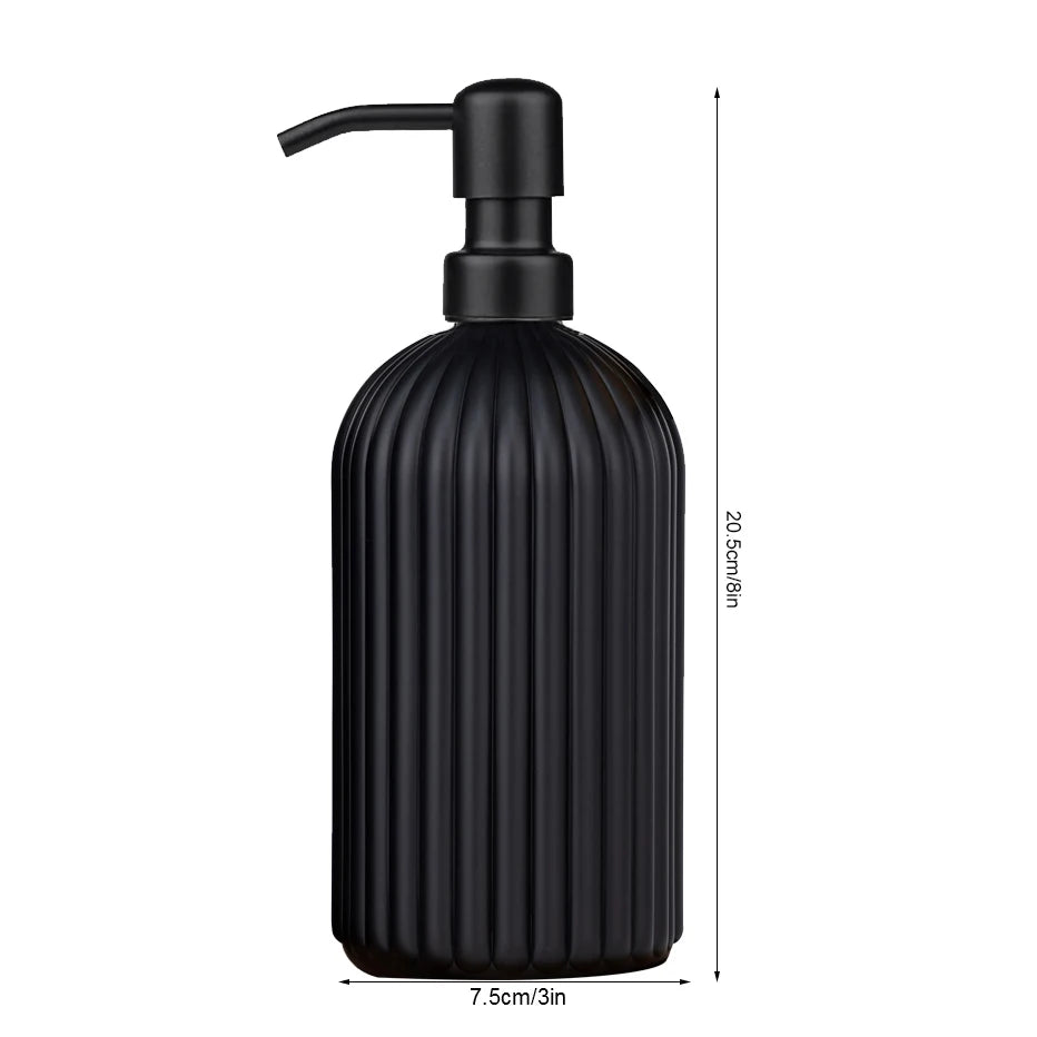 Refillable Shampoo Dispenser with Stainless Steel Pump Shampoo Conditioner Body Wash Hands Dishes Soap Bottle