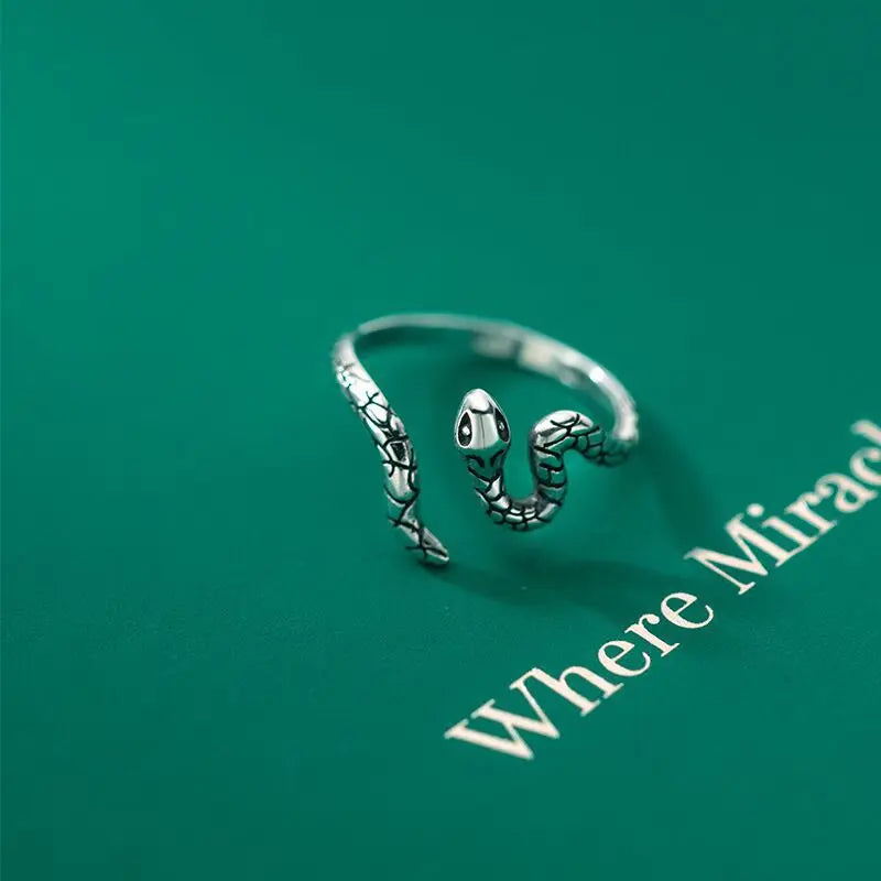 925 Sterling Silver Snake Adjustable Rings For Women Engagement Wedding Jewelry Gift Female   Jewellery