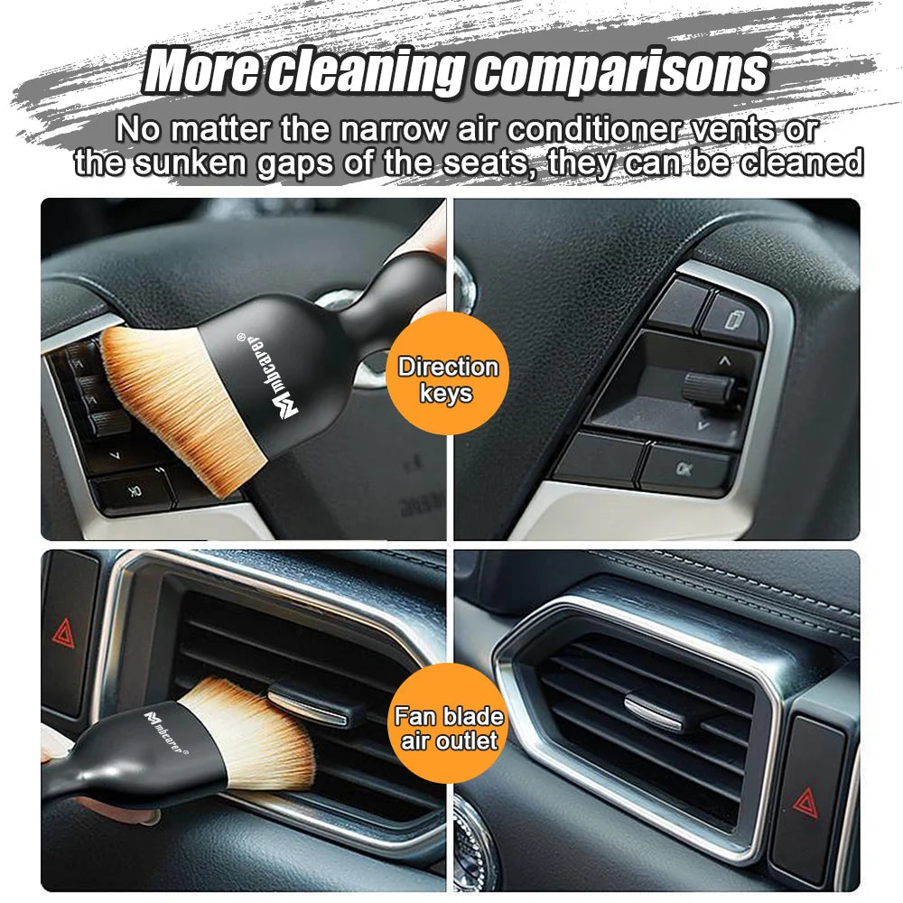 Car Interior Cleaning Brush Center Console Clean Tool Air Outlet Cleaning Soft Brush with Shell Car Crevice Dust Removal Brush