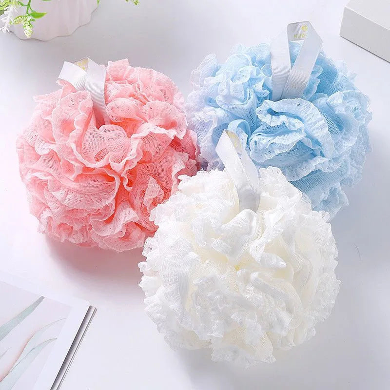 1pc Soft Mesh Large Ball Bath Sponge Balls Lace Cleaning Brush Shower Puff Body Cleaner Exfoliating Scrubbers Bathroom Supplies